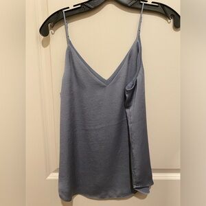 Express Silver/Gray V-Neck Satin Cami
